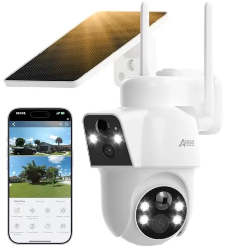 ANRAN 2 En 1 Doble Lente 2K Camara Vigilancia WiFi Exterior