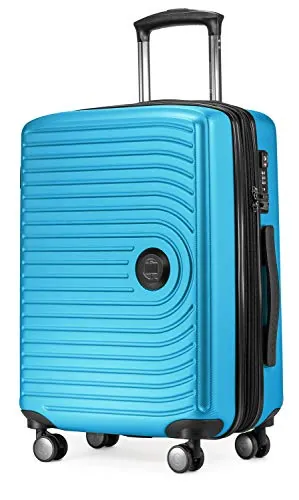 HAUPTSTADTKOFFER Mitte - Equipaje de Mano 55x40x23, TSA, 4 Ruedas, Maleta de Viaje, Rígida, con Ruedas, de Mano, de Cabina, Azul Cian