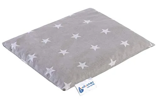 Medi Partners Saco de Semillas para Microondas 20x25cm Cojin 500g 100% Algodón Saquitos bolsa Semillas calor Microondas Almohadillas Saco Termico (Estrellas blancas sobre gris)