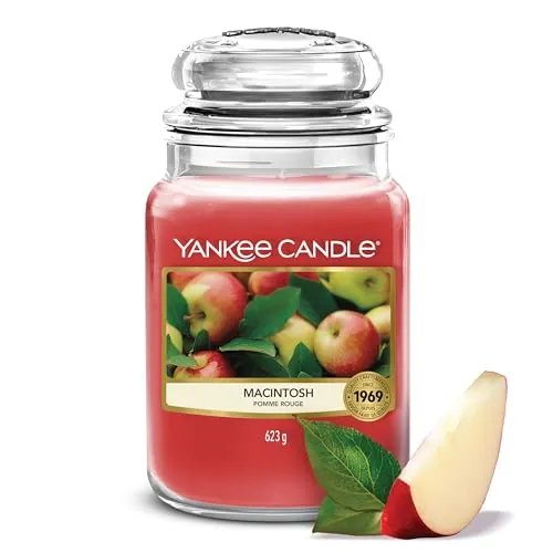 Yankee Candle Vela perfumada | Macintosh tarro grande | Velas de larga duración: hasta 150 horas | Regalos perfectos para mujeres