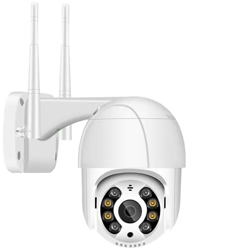 Anksono 1080P Cameras de Vigilancia WiFi, Camara WiFi Exterior Motorizada Impermeable IP66 con Audio de Dos Vías, Visión Nocturna en Color de 30M Detección de Movimiento Monitorización Inteligente