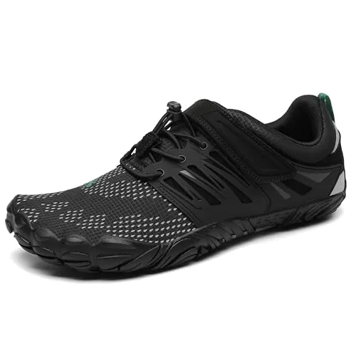 SAGUARO Barefoot Hombre Mujer Zapatillas de Trail Running Ligeras Cómodas Minimalistas Zapatos Descalzos, Negro Sólido 38