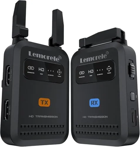 Lemorele Kit HDMI Inalámbrico 200 m, 1080P@60Hz, 5GHz, hasta 4 RX, 50 ms