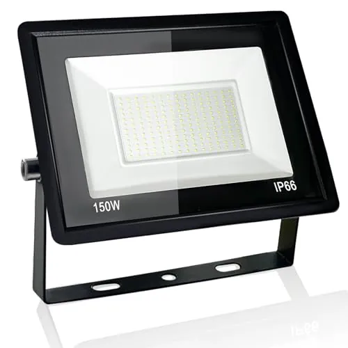 Eleganted 150W Focos LED Exterior， 6500K Proyector Led Exterior, IP66 Impermeable Foco Proyector LED， para Casa, Garaje, Patio, Camino, Jardín