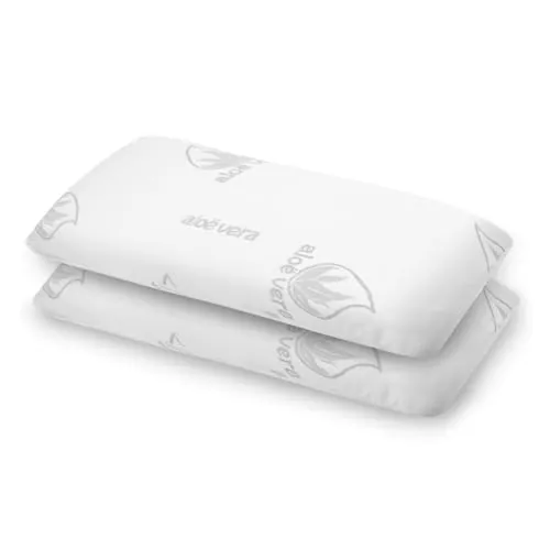 MERCURY TEXTIL - Almohada viscoelástica con Tejido de Aloe Vera, termoregulable adaptabilidad al Cuello de Alta recuperación. (Pack de 2-70CM)