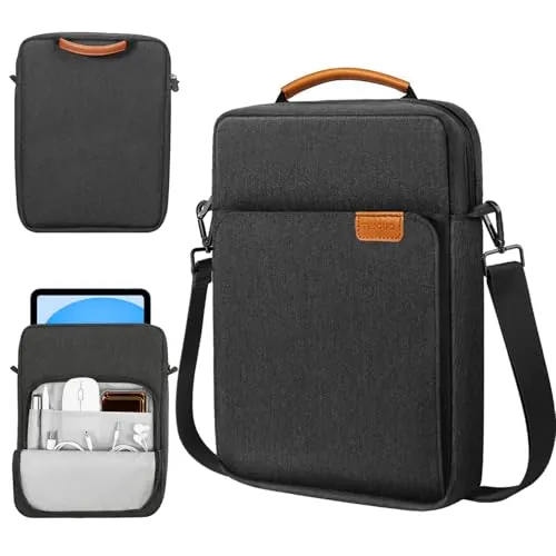 TiMOVO 9–11" Funda para Tableta con Correa para el Hombro, Compatible con iPad 11" A16 2025, iPad 10a 10,9"/10,2", Galaxy Tab A9+/A11 Plus 11", Negro + Gris