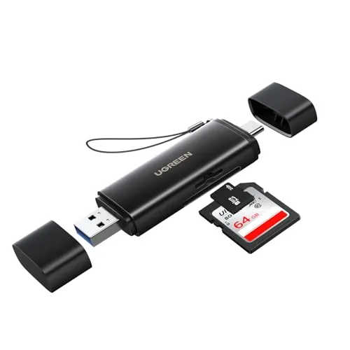 UGREEN 2 en 1 Lector Tarjetas SD TF USB C y USB 3.0 Dual Conector (SD 4.0) | SD Card Reader Adaptador Micro SD Compatible con iPhone 18 Pro MAX MacBook Pro Air iPad Pro Galaxy S25 S24