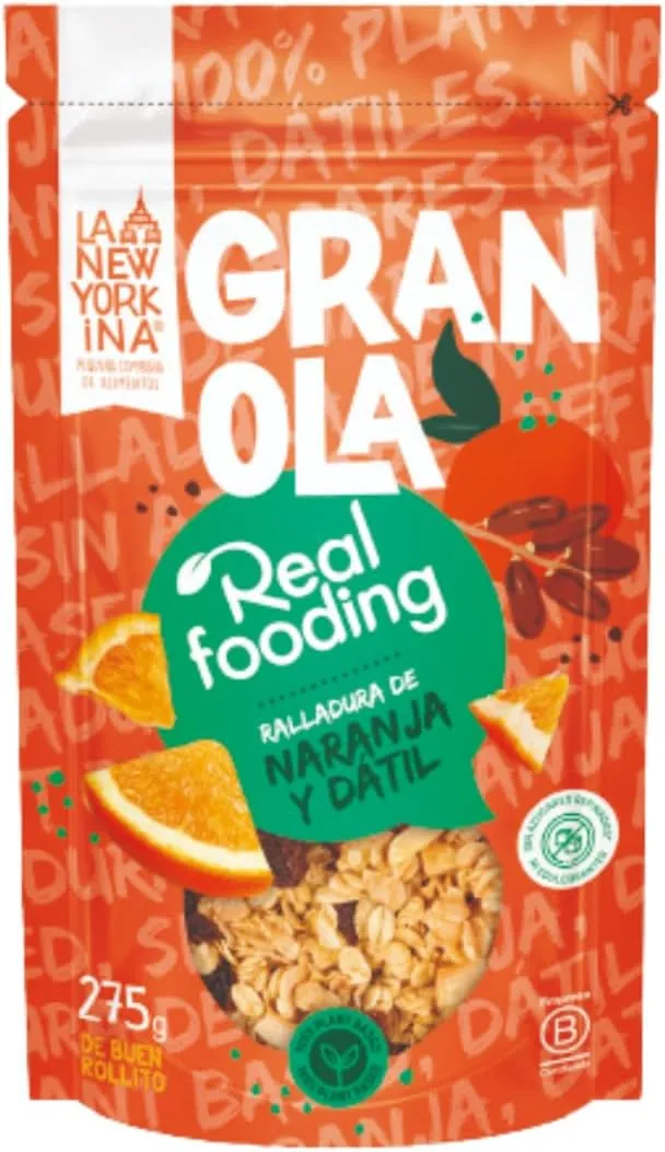 La Newyorkina Granola Real Fooding 275g Con Aceite de Oliva Virgen Extra y Pasta de Dátil