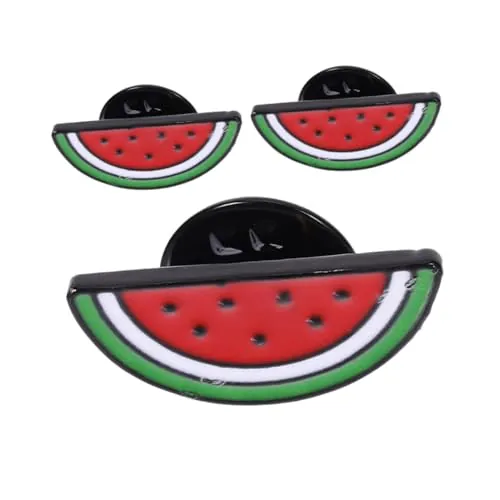 VERDANVERSE 3 Pines de Sandía de Aleación Ligeros y Portátiles Diseño de Dibujos Animados Únicos Ideales para Decoración en Ropa y Accesorios de Verano