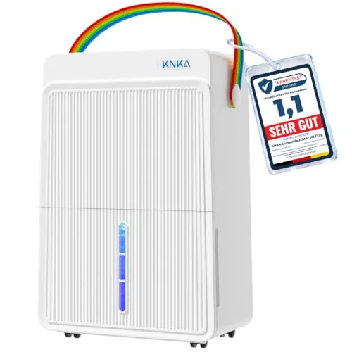 KNKA Deshumidificador 25L/día Desumidifador Tres Modos de Funcionamiento | Dehumidifier for Home Depósito 4,0L, deshumidificación potente y silenciosa, cubre hasta 125 m³ (50 m²). Blanco.