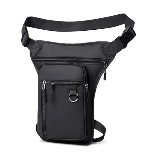 Flintronic Bolsa Pierna Moto, Impermeable Tactico Riñoneras Pierna, Riñonera Deportiva Multifunción, Duradero Riñonera Running Cintura con Correas Ajustables, para Ciclismo Pesca Camping Deporte