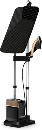 Rowenta IXEO Power, Cepillo de vapor 2170W, 5.8 bares presión vapor, Depósito 1.1 L, Elimina arrugas, olores y desinfecta, Accesorio prendas delicadas y gruesas, Tabla vertical, Negro, QR2020