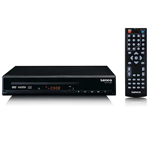 Lenco DVD-120 Reproductor de DVD - Conexión HDMI y SCART - Reproducción USB - MP3,MPG,MPEG4,AVI - Salida de Audio y vídeo - Mando a Distancia - Negro