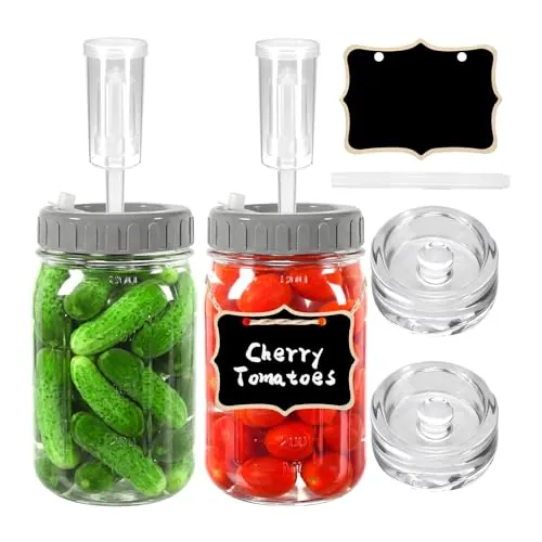 Alitree 2Pcs Fermentador,1 litro Frasco De Fermentación De Vidrio
