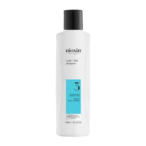 NIOXIN - Sistema 3 - Champú Fortalecedor - Para Cabello Teñido y Dañado con Debilitamiento Leve - Con Biotina y Niacinamida (300ml)