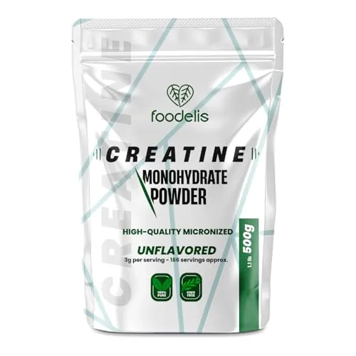 Foodelis Creatina Monohidratada 500 g en Polvo Sin Sabor