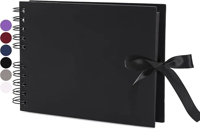 Vienrose DIY Álbum de Fotos 24x17 cm Álbum de Recortes Libro de Fotos 40 Páginas Cinta de Tejido Álbums de Papel Artesanal para más de 80 Fotos 10x15 Bebé Familia San Valentín Aniversario Regalo