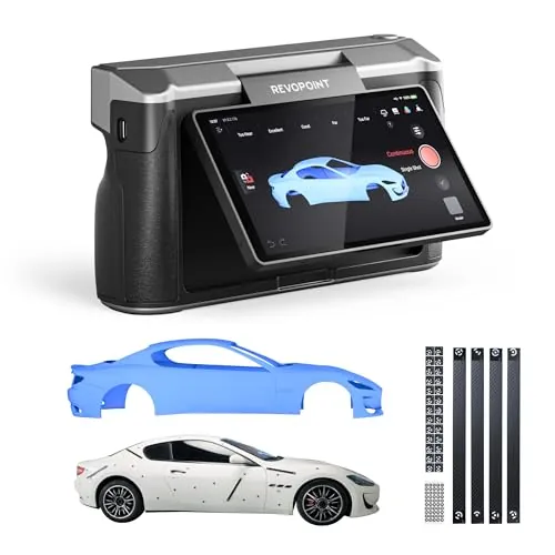 Revopoint MIRACO Plus Escáner 3D para Impresión 3D, Portátil Autónomo con Fotogrametría, Zoom Óptico, Hasta 20 fps, Precisión de Hasta 0,02 mm, Cámara RGB a Color para Objetos Pequeños y Grandes, 32GB
