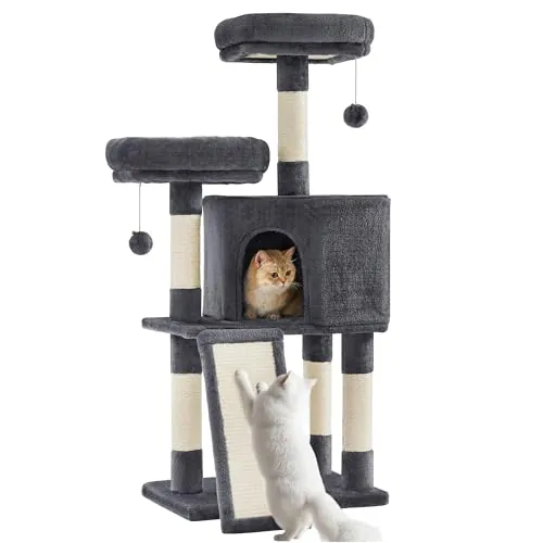 Feandrea Árbol de Gatos, Torre para Gatos, 115 cm, Gris Oscuro PCT141G01