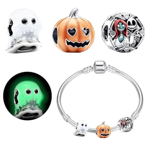 DGMI Halloween Charms Halloween Luminoso Colgante con Calabaza Cráneo Fantasmas Charms para Pulsera y Collar Joyas Regalo para Mujer