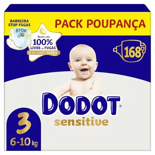 DODOT PAÑALES TALLA 3 SENSITIVE 168 UNIDADES PACK XXL