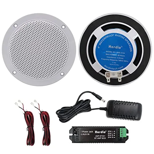 Herdio - Juego de Altavoces de Techo, Compatible con Bluetooth, Impermeable, baño, Cocina, Exterior