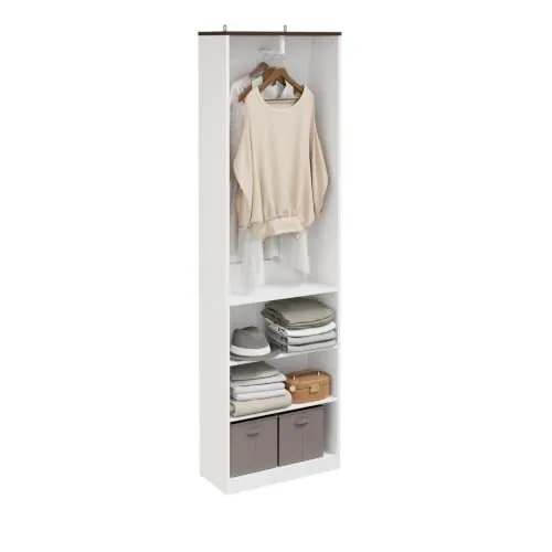 SoBuy Armario Dormitorio Estrecho 25cm Fondo con Barra de Colgar 55x25x187