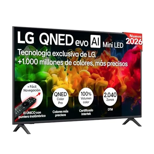 LG 55QNED80B6B - Smart TV QNED EVO AI 55" 4K Sin Reflejos 94%, 2026