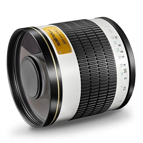 Walimex 15535 - Objetivo para Canon (Distancia Focal Fija 500mm, Apertura f/6.3, diámetro: 34mm) Color Negro y Blanco