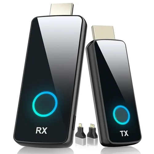 PWAYTEK Transmisor y Receptor HDMI inalámbrico 4K – 1080P a 60 Hz de Salida, Alcance de 164ft, Doble Banda 2,4 G/5G, Plug & Play para PC/Ordenador portátil/TV/proyector
