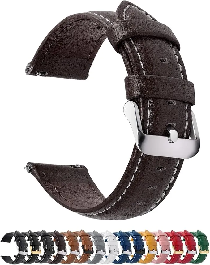 Fullmosa Correa Reloj 22mm, Correa de Cuero Vintage Reemplazo Compatible Con Garmin Forerunner 255/265,Samsung Gear S3 Classic/Frontier/Galaxy Watch 46mm