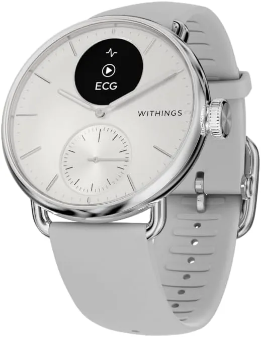 Withings ScanWatch 2, Reloj Inteligente de Salud cardíaca para Hombre y Mujer: ECG, SpO2, Control de la Temperatura, del sueño, la Salud respiratoria y el Ciclo, autonomía de 35 días, iOS y Android