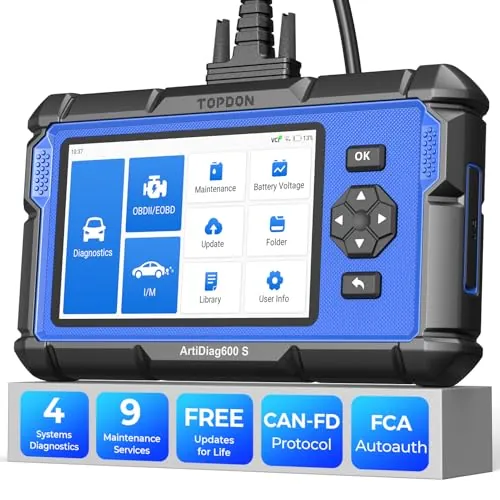 TOPDON AD600S obd2 Diagnosis con 4 Sistemas y 9 Funciones de Reinicio