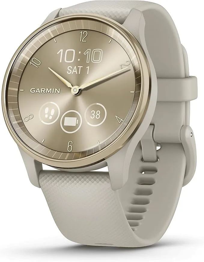Garmin Vivomove Sport, Elegante Smartwatch Híbrido de 40 mm con Sofisticado Aspecto Analógico, Funciones Inteligentes