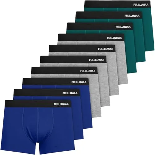 Fullluwaa Calzoncillos Hombre Boxer Pack de 10, Algodón, Suaves y Cómodos