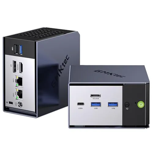 GMKtec K16 Mini PC para Gaming con AMD Ryzen 7 7735HS (4,75 GHz), 32 GB de RAM DDR5 + SSD PCIe de 1 TB, LAN de Doble Nic de 2,5 G, computador de sobremesa, Doble USB4, HDMI 2.0, USB-C