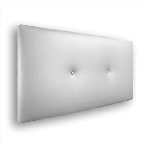 Silcar Home - Cabecero de Cama 90 Blanco Silvi - Tapizado, Estructura Madera, Hilera Botones Estilo Moderno - Fácil Instalación, Acolchado Confort - 90 cm, Polipiel Blanco