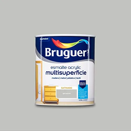 Bruguer Acrylic Multisuperficie Esmalte al agua Satinado Gris Suave 750 ml