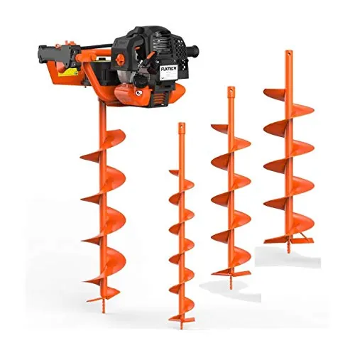 Taladro de tierra Ahoyador Gasolina, Motor de 2 tiempos FUXTEC FX-EB152 – 3CV, 52CC - con 3 brocas de 100/150/200mm