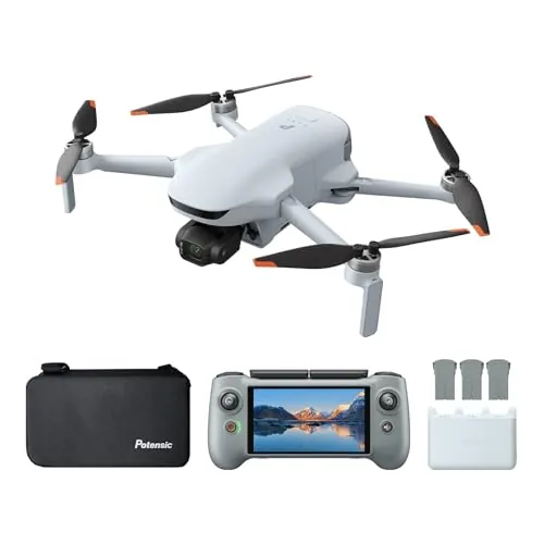 Potensic ATOM 3 Fly More Combo (RC PTD 2), Drones con Camara 4K, Vídeo HDR 4K/60fps, Foto 8K, Sensor 1/1,3”, 120 Min de Vuelo, 16 KM Transmisión, Seguimiento IA 2.0, Med-Tele, Menos de 249 g, Dron, C0