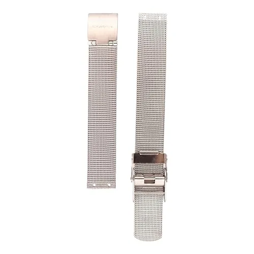 Skagen Correa de reloj para mujer, 14 mm, plata y acero inoxidable, correa de repuesto original para 358SGSCD, plata, Pulsera