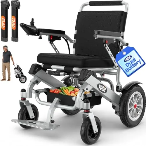 VOCIC V62 Silla de ruedas electrica plegable ligera de doble batería -25KG