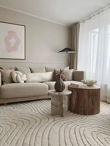 RugVista Chaima Alfombra, 240 x 240 cm, Blanco Crema/Beige