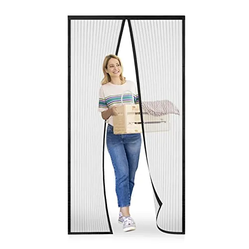 Meet Beauty Mosquitera Magnética para Puertas, 140 x 220 cm Se Cierra Automáticamente y Mantiene el Aire Fresco, Fácil de Instalar y Adecuado para Todos los Tamaños de Puertas, Negro