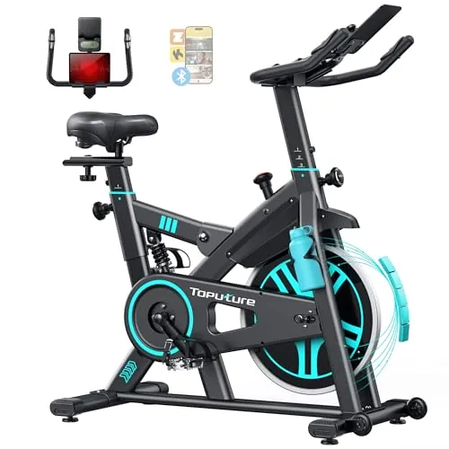 Toputure Bicicleta Estática para casa con Amortiguación Mejorada y APP