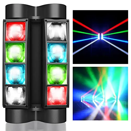 Betopper Cabeza Móvil Spider Luz DJ LED 8x3W RGBW, DMX Luz de Discoteca