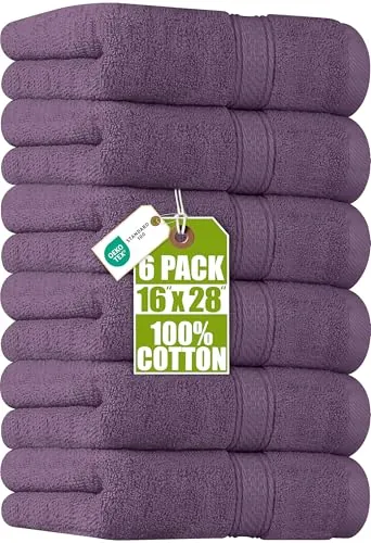 Utopia Towels Toallas de Mano, 41 x 71 cm, Paquete de 6, Ciruela