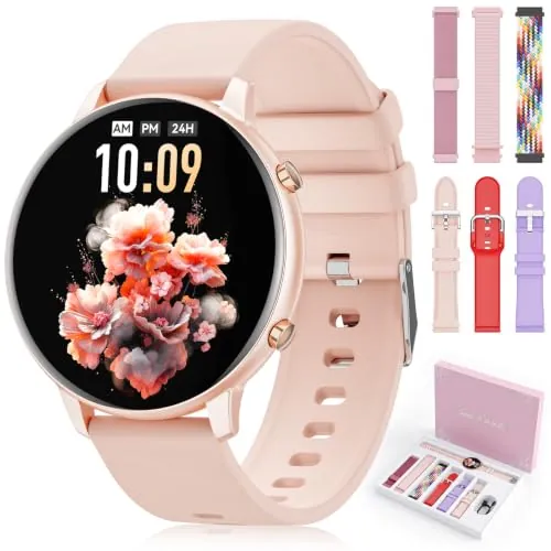 Reloj Inteligente Mujer, 1.39" HD Smartwatch con 7 Correas & Caja de Regalo