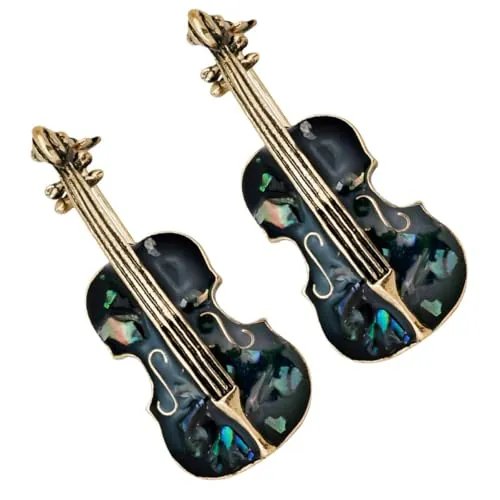 Garneck Broche de Violonchelo de Aleación Vintage 2 Piezas, Accesorio Delicado para Ropa de Mujer, Broche Antiguo para Fiestas y Ceremonias, Diseño en Tono Nácar, Obsequio Elegante