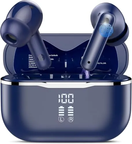 Auriculares Bluetooth con Reducción de Ruido adaptativa en Tiempo Real, 60H | 50dB ANC Bluetooth 6.0 Auriculares con Audio Espacial, Conexión Multipunto, 28 EQ Presets, IPX7 Impermeable, Auzl
